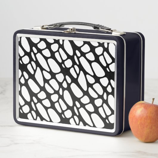 Lunch Box Motif Web gothique noir et blanc (En situation)