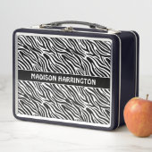 Lunch Box Motif zèbre nom personnalisé (En situation)