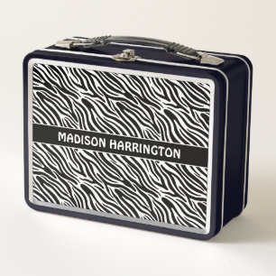 Lunch Box Motif zèbre nom personnalisé