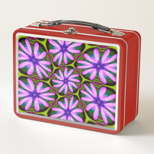 Lunch Box Motifs marguerite violet (Devant)