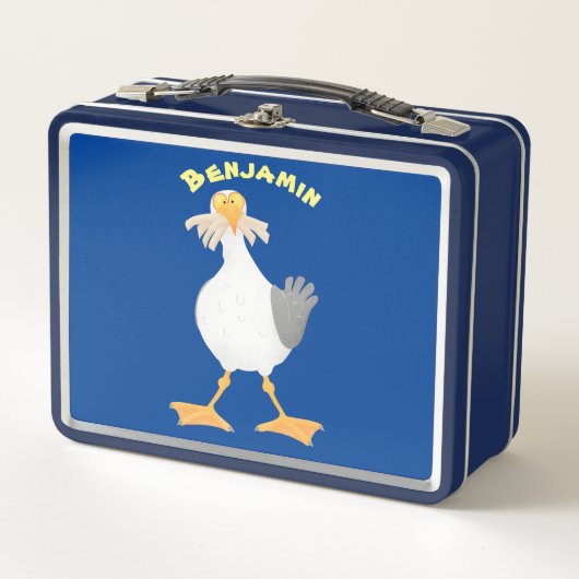 Lunch Box Mouette drôle avec frites dessin animé (Devant)