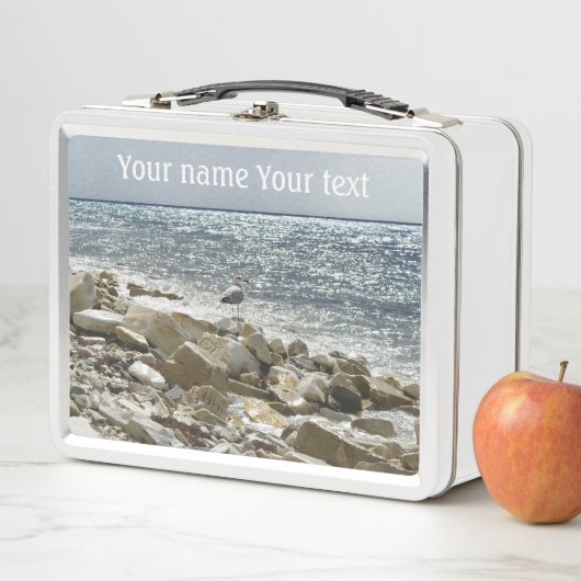 Lunch Box mouette et ressac (En situation)