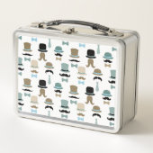 Lunch Box Moustache et Motif Casquette Monogramme (Devant)