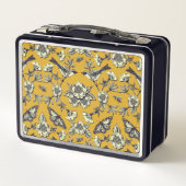 Lunch Box Moutarde Jaune et Oiseaux de la Marine, Papillons  (Dos)