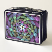Lunch Box Mouvements colorés Abstrait Trippy Fractal Art (Dos)