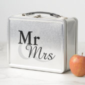 Lunch Box Mr&Mrs Simple Elegant Typographie Mariage Faveur (En situation)