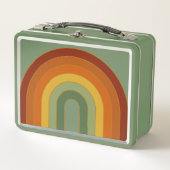 Lunch Box Muet Rétro Seventies Rainbow Green (Devant)