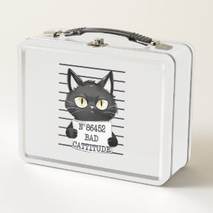 Lunch Box Mugshot de chat noir drôle et mignon