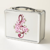 Lunch Box Musical treble clef notes with sakura flowers (Dos)