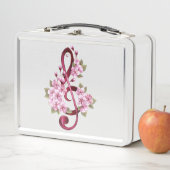 Lunch Box Musical treble clef notes with sakura flowers (En situation)