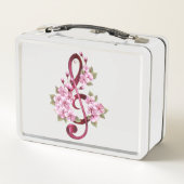 Lunch Box Musical treble clef notes with sakura flowers (Dos)