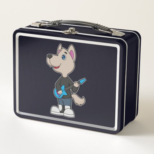 Lunch Box Musique de guitare musicienne de chien (Devant)