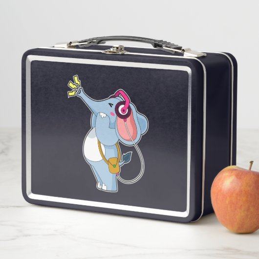 Lunch Box Musique d'écouteur éléphant (En situation)