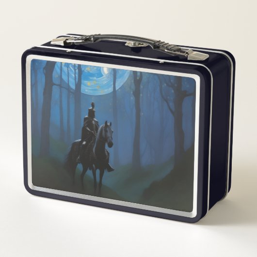 Lunch Box Mystérieux Chevalier Noir dans la Forêt Lune (Dos)