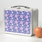 Lunch Box Napperons et cercles violets et blancs (En situation)