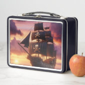 Lunch Box Navire pirate au lever/coucher du soleil (En situation)