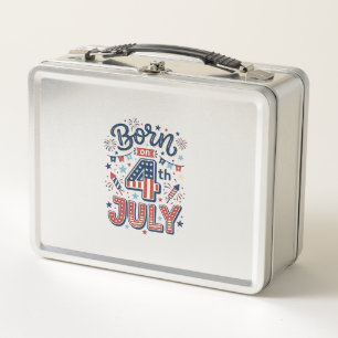 Lunch Box Né le 4 juillet Patriote Enfant Conception de T-sh