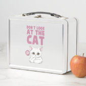 Lunch Box Ne regardez pas le chat - Drôle chat blanc (En situation)