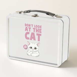 Lunch Box Ne regardez pas le chat - Drôle chat blanc