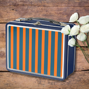Lunch Box Neon Sunset Orange et Ocean Blue Cool strié