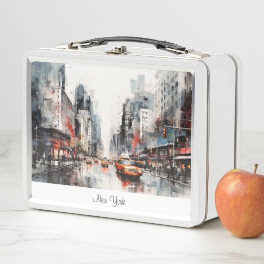 Lunch Box New York, paysage peint (En situation)
