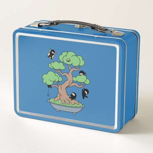 Lunch Box Ninjas minuscules dans l'arbre Bonsai en bleu (Dos)