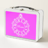 Lunch Box No.1 World’s Best Mum Emblem Classic Blanc sur ros (Devant)