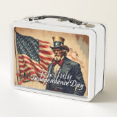 Lunch Box No Kings Uncle Sam Independence Day Art (Dos)
