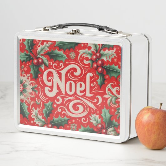 Lunch Box Noel de Noël Rouge et Vert (En situation)