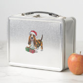 Lunch Box Noël Éclairage Santa Hat Basset Hound Chien Noël (En situation)
