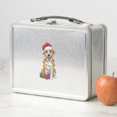 Lunch Box Noël Éclairage Santa Hat Canaan Chien Noël (En situation)