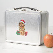 Lunch Box Noël Éclairage Santa Hat Labradoodle Chien Noël (En situation)