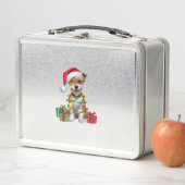 Lunch Box Noël Éclairage Santa Hat Skye Terrier Chien Noël (En situation)