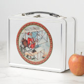 Lunch Box Noël Père Noël volant un vieil avion (En situation)