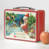 Lunch Box Noël vintage de fête Père Noël (En situation)