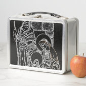 Lunch Box noir blanc argenté (En situation)