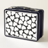 Lunch Box Noir et blanc mignon Motif de coeur simple (Dos)