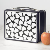 Lunch Box Noir et blanc mignon Motif de coeur simple (En situation)
