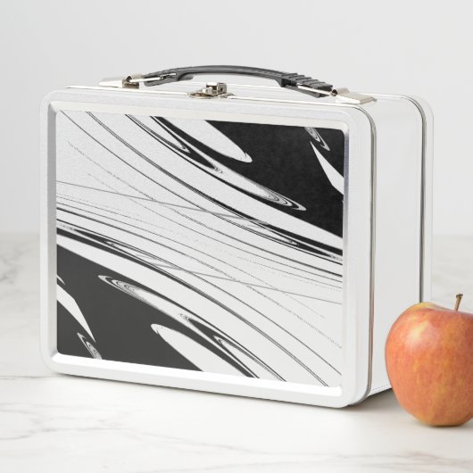 Lunch Box Noir et Blanc Moderne (En situation)