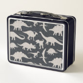 Lunch Box Noir et gris et dinosaures (Dos)
