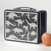 Lunch Box Noir et gris et dinosaures (En situation)