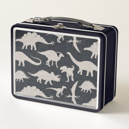 Lunch Box Noir et gris et dinosaures (Devant)
