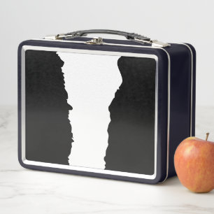Lunch Box Noir Gras avec Style Unique Classique Blanc
