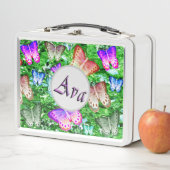 Lunch Box Nom Ava Avec Papillons, (En situation)