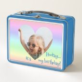 Lunch Box Nom d'anniversaire mignon Photo Pastel Arc-en-ciel (Devant)