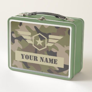 Lunch Box Nom de badge militaire de la caméra personnalisé
