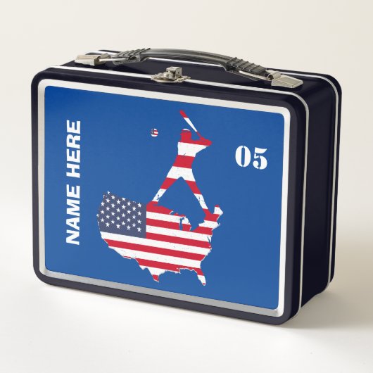 Lunch Box Nom de base-ball Vintage personnalisé (Devant)