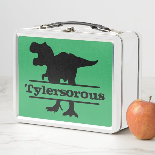 Lunch Box Nom de dinosaure customisé (En situation)