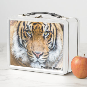 Lunch Box Nom de la fermeture de la face du tigre