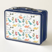 Lunch Box Nom d'enfant du Motif Dinosaure de couleur mignonn (Dos)